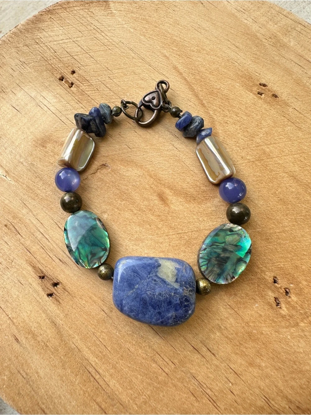 Blue & Teal Gemstone Bead Bracelet
